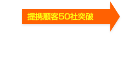 提携顧客50社突破